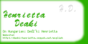 henrietta deaki business card